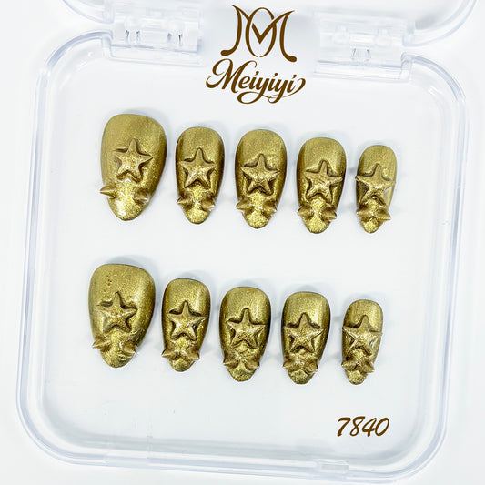 7840-MYY's designer original high-end design customized luxury hand-painted wearable nail art