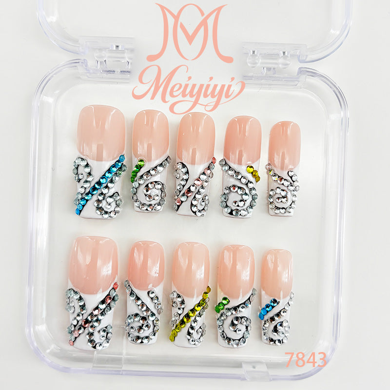 7843-MYY's designer original high-end design customized luxury hand-painted wearable nail art