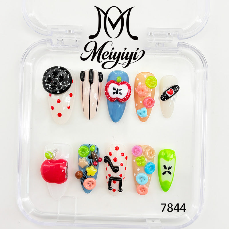 7844-MYY's designer original high-end design customized luxury hand-painted wearable nail art