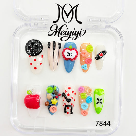 7844-MYY's designer original high-end design customized luxury hand-painted wearable nail art