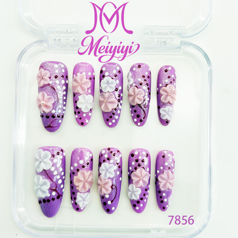 7856-MYY's designer original high-end design customized luxury hand-painted wearable nail art