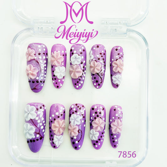 7856-MYY's designer original high-end design customized luxury hand-painted wearable nail art