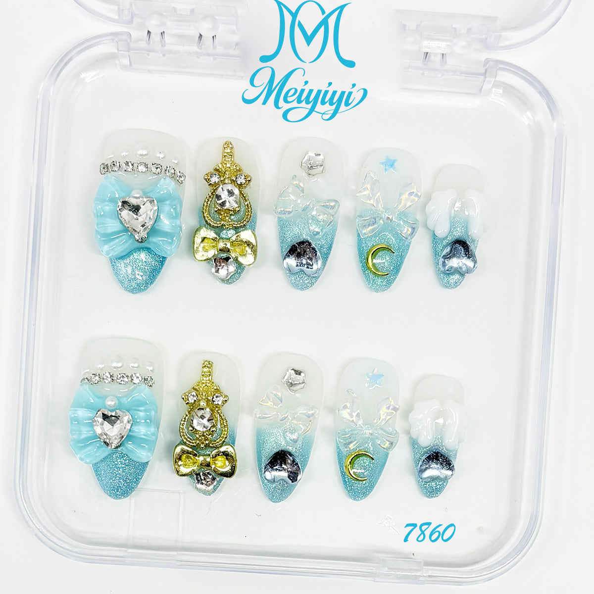 7860-MYY's designer original high-end design customized luxury hand-painted wearable nail art