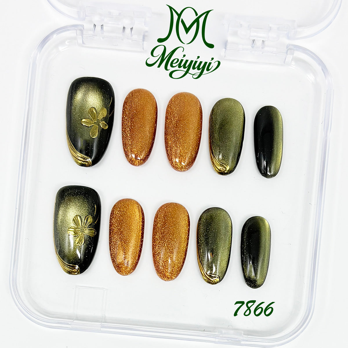 7866-MYY's designer original high-end design customized luxury hand-painted wearable nail art