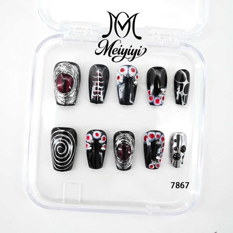 7867-MYY's designer original high-end design customized luxury hand-painted wearable nail art