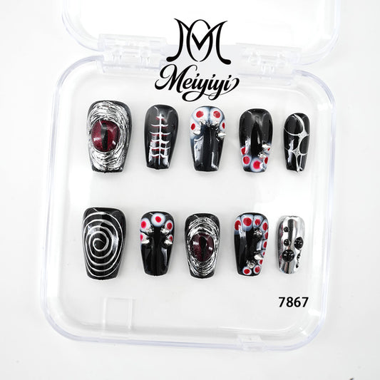 7867-MYY's designer original high-end design customized luxury hand-painted wearable nail art