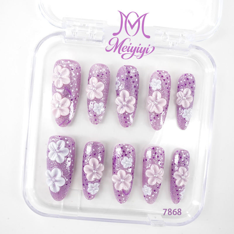 7868-MYY's designer original high-end design customized luxury hand-painted wearable nail art