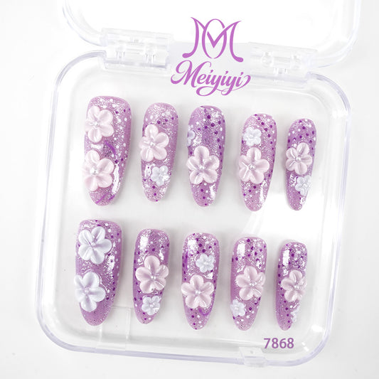 7868-MYY's designer original high-end design customized luxury hand-painted wearable nail art
