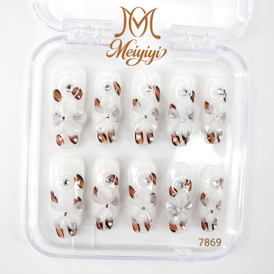 7869-MYY's designer original high-end design customized luxury hand-painted wearable nail art