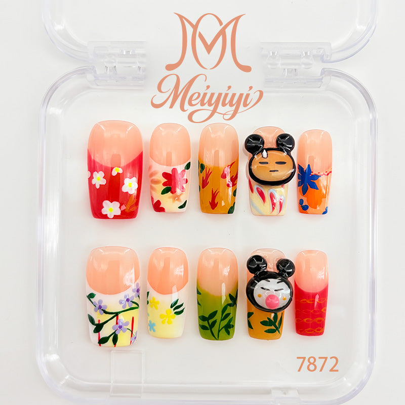 7872-MYY's designer original high-end design customized luxury hand-painted wearable nail art
