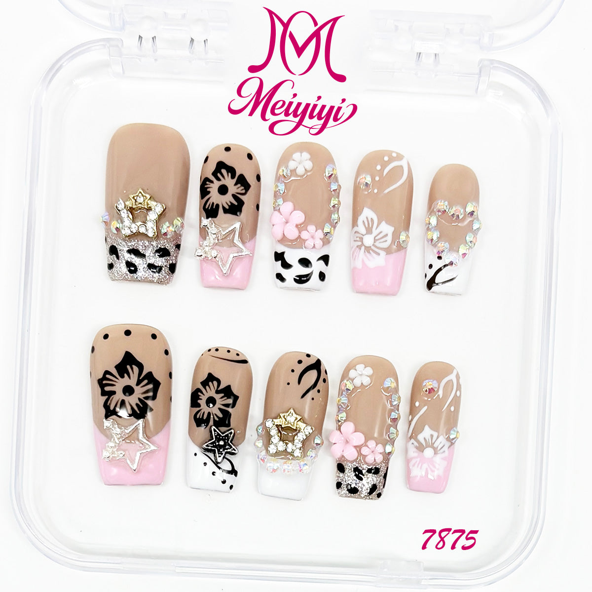 7875-MYY's designer original high-end design customized luxury hand-painted wearable nail art