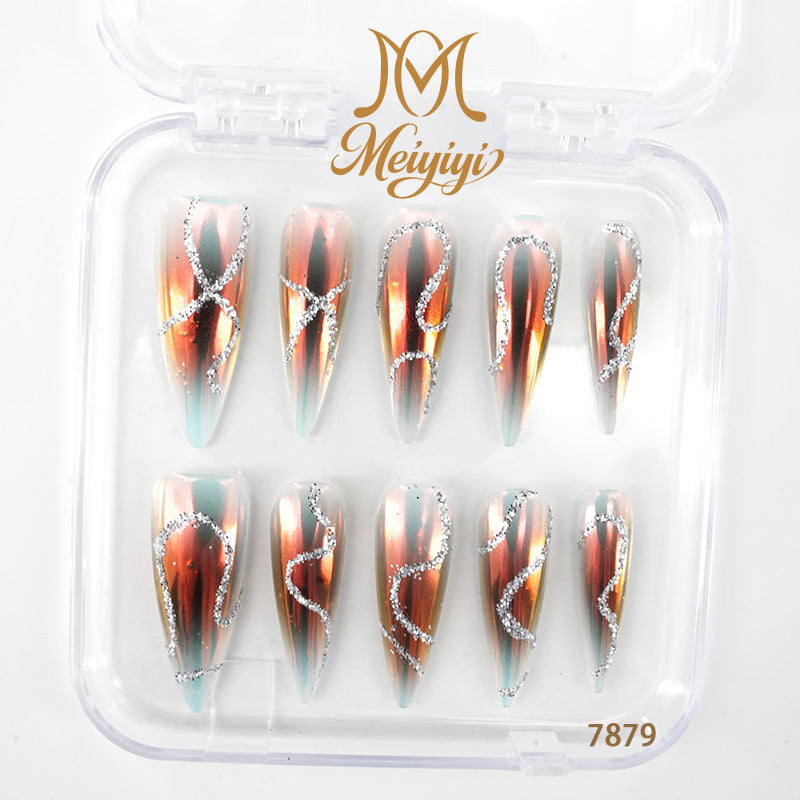 7879-MYY's designer original high-end design customized luxury hand-painted wearable nail art