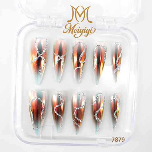7879-MYY's designer original high-end design customized luxury hand-painted wearable nail art
