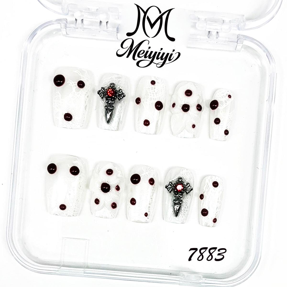 7883-MYY's designer original high-end design customized luxury hand-painted wearable nail art
