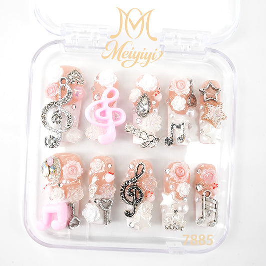 7885-MYY's designer original high-end design customized luxury hand-painted wearable nail art