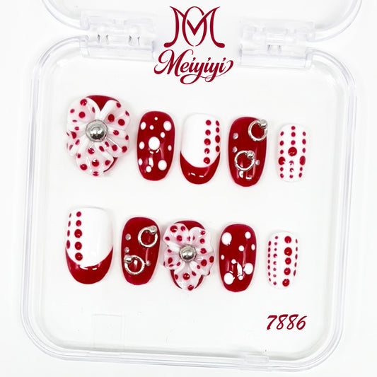 7886-MYY's designer original high-end design customized luxury hand-painted wearable nail art