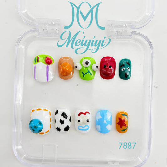 7887-MYY's designer original high-end design customized luxury hand-painted wearable nail art