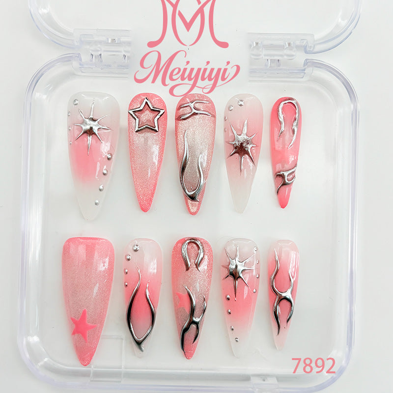 7892-MYY's designer original high-end design customized luxury hand-painted wearable nail art