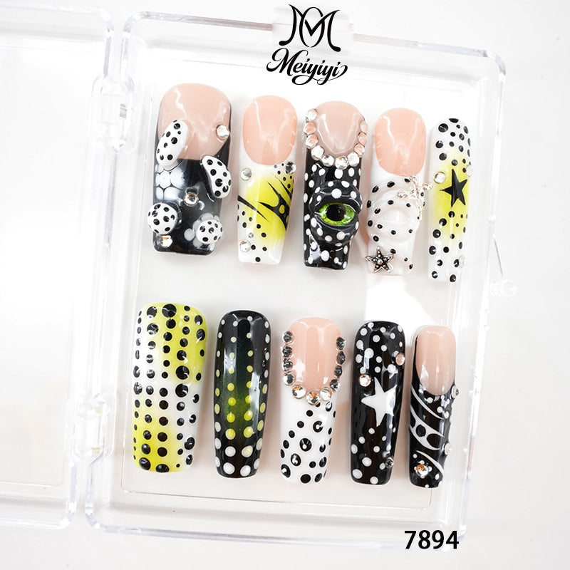 7894-MYY's designer original high-end design customized luxury hand-painted wearable nail art