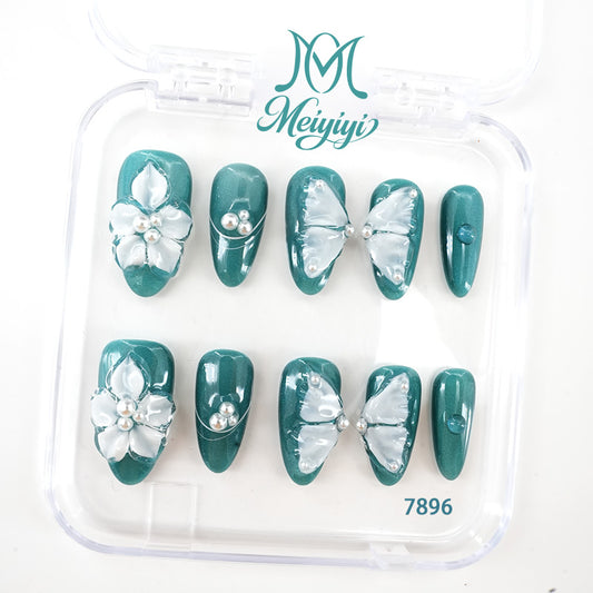 7896-MYY's designer original high-end design customized luxury hand-painted wearable nail art