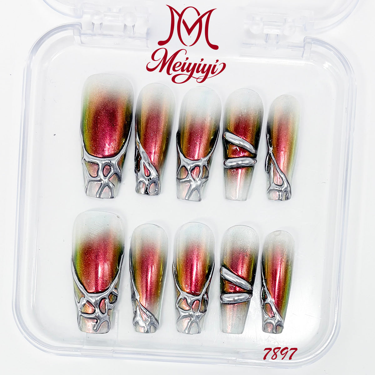 7897-MYY's designer original high-end design customized luxury hand-painted wearable nail art