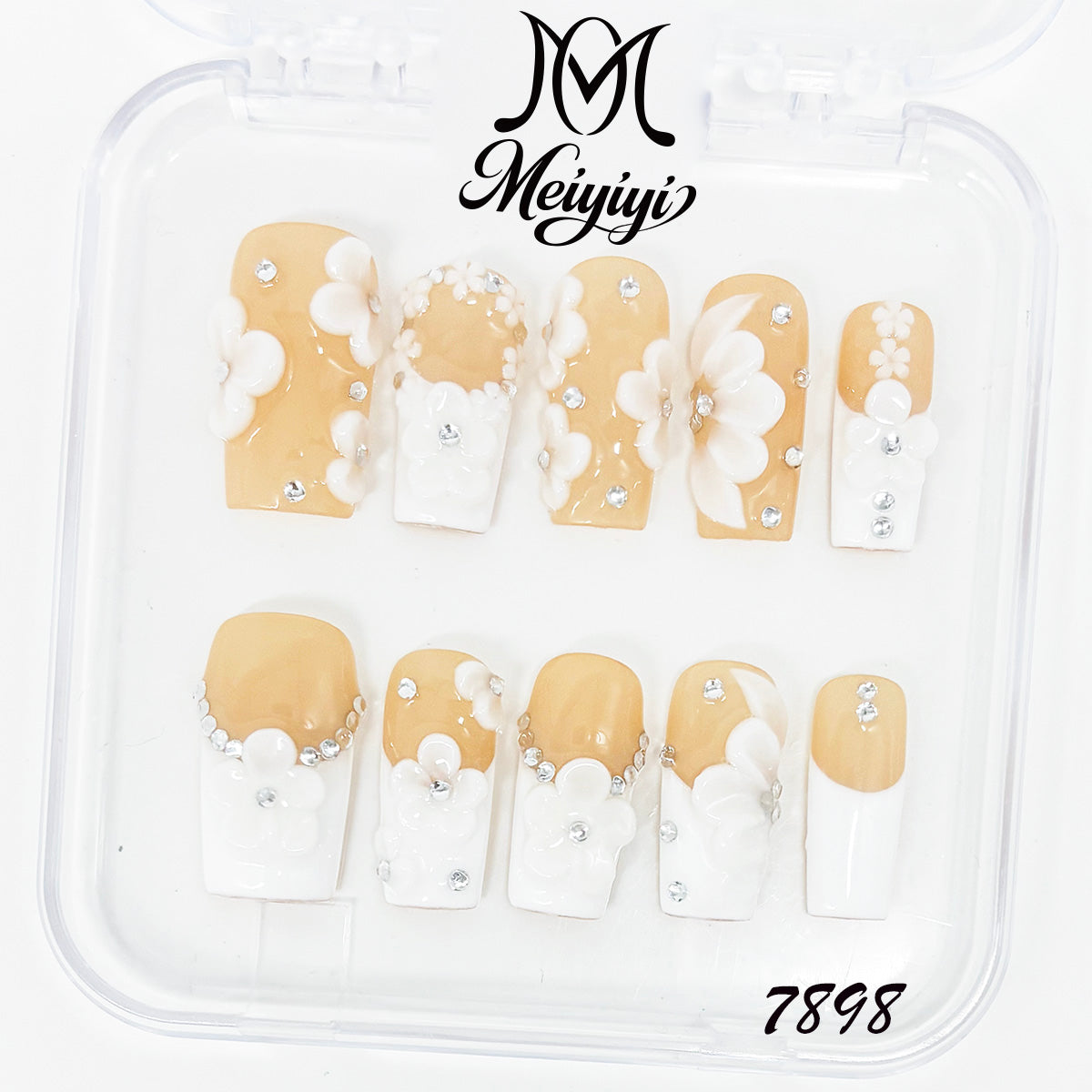 7898-MYY's designer original high-end design customized luxury hand-painted wearable nail art