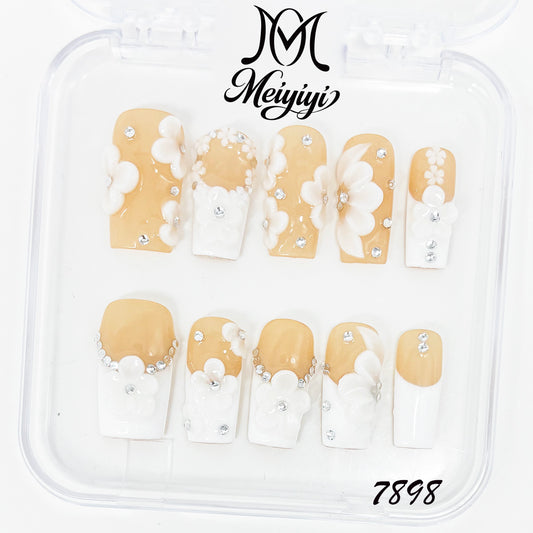 7898-MYY's designer original high-end design customized luxury hand-painted wearable nail art