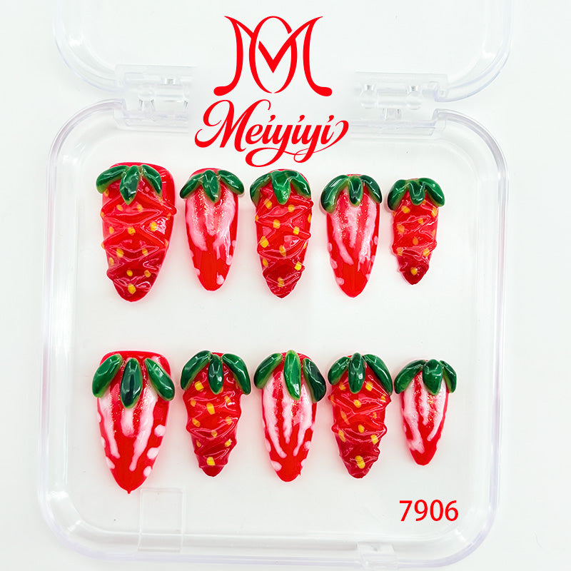 7906-MYY's designer original high-end design customized luxury hand-painted wearable nail art