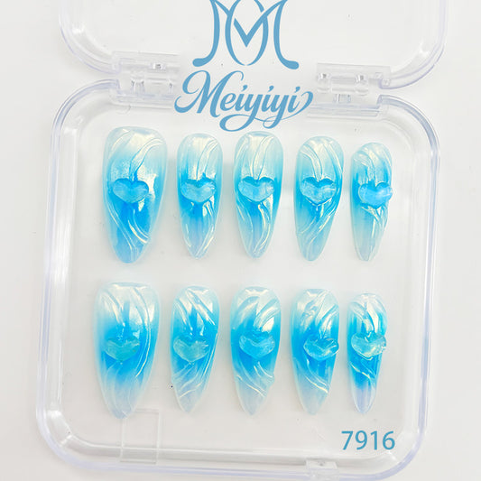7916-MYY's designer original high-end design customized luxury hand-painted wearable nail art