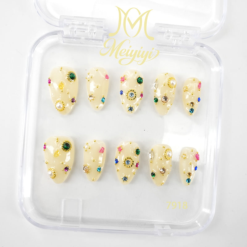 7918-MYY's designer original high-end design customized luxury hand-painted wearable nail art