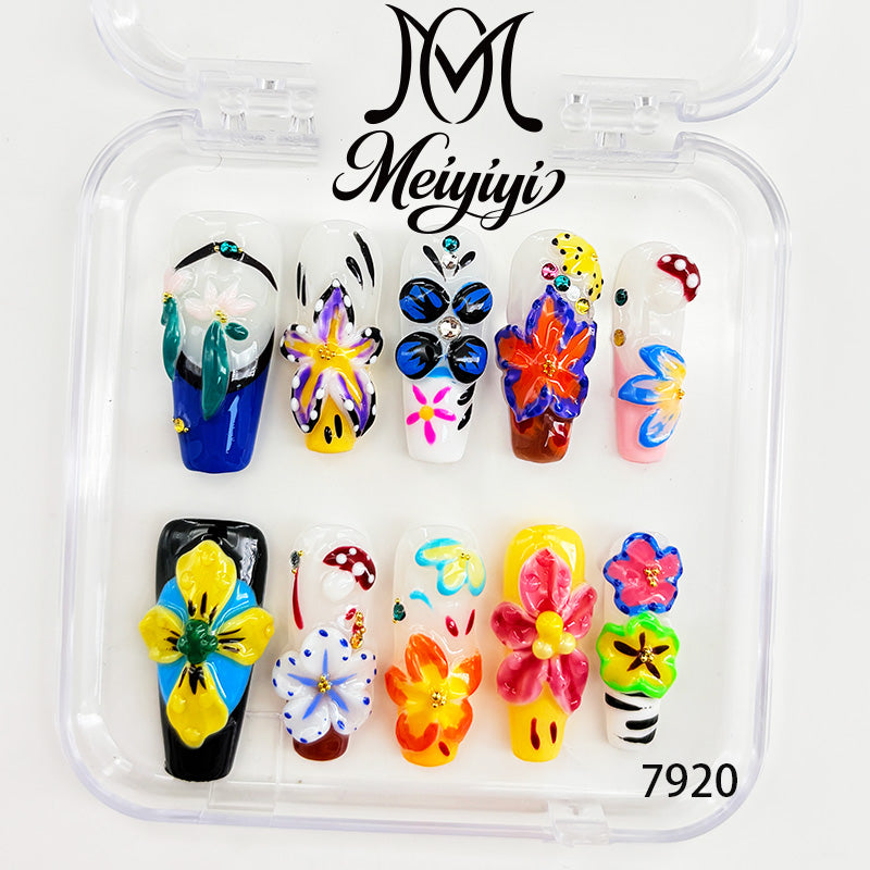 7920-MYY's designer original high-end design customized luxury hand-painted wearable nail art