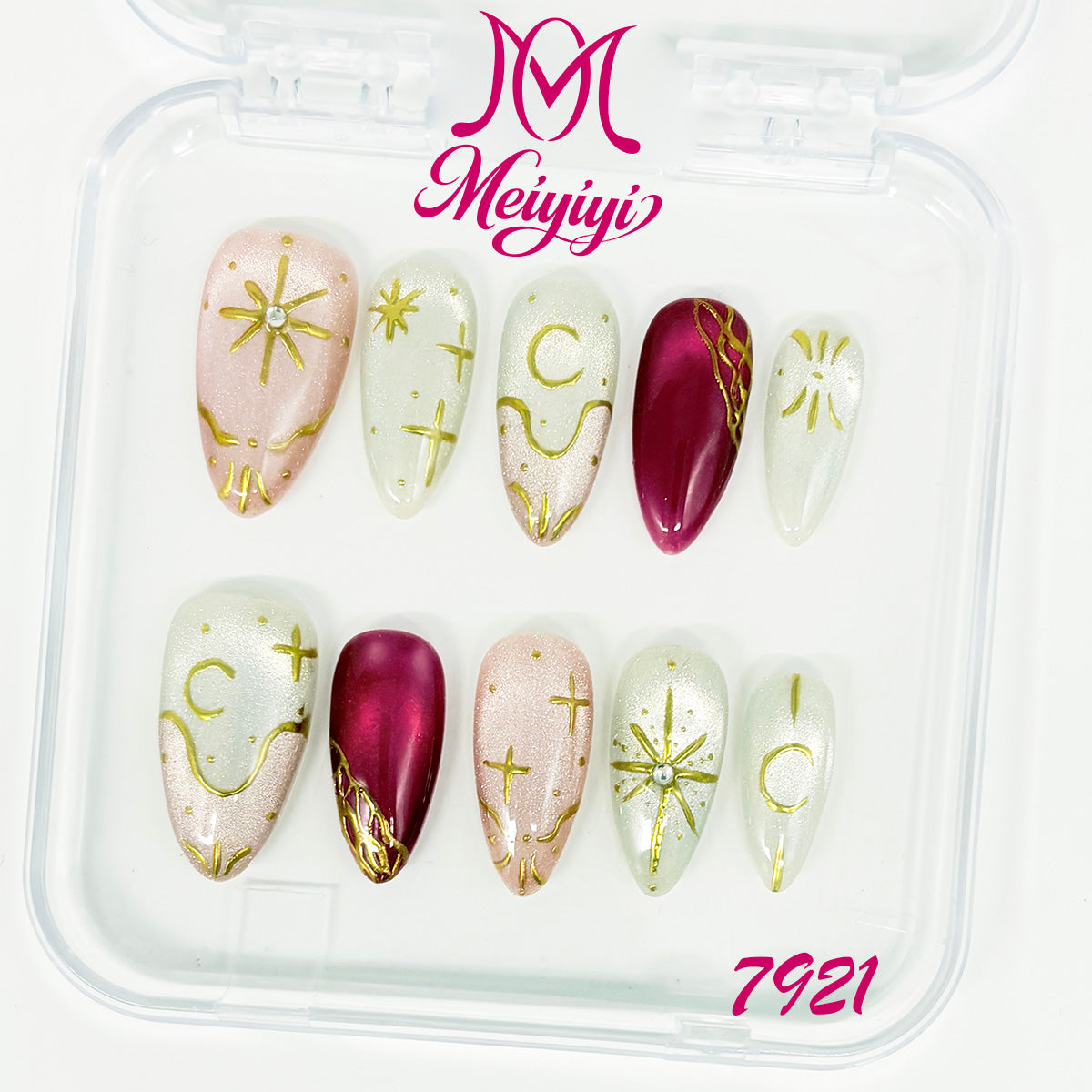 7921-MYY's designer original high-end design customized luxury hand-painted wearable nail art