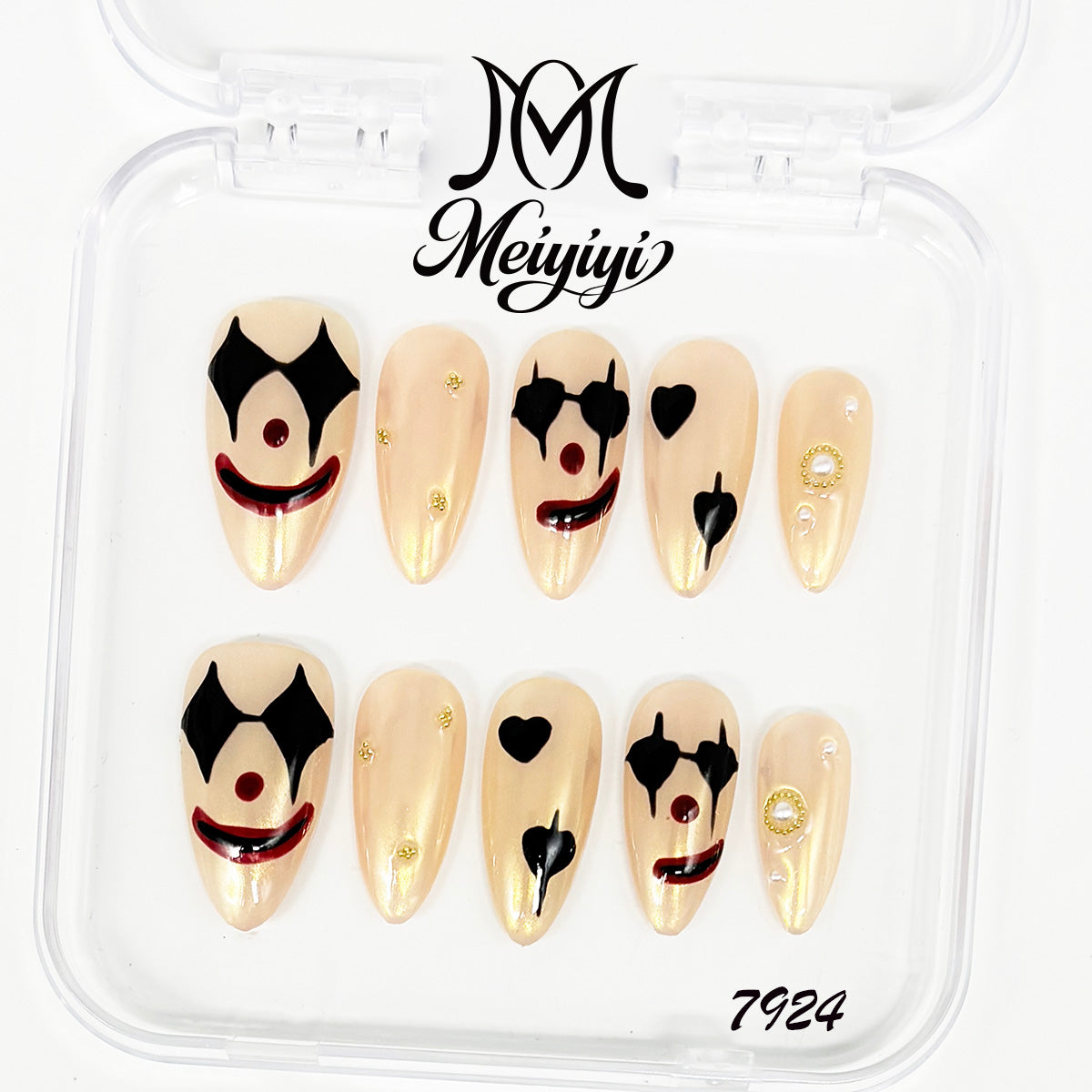 7924-MYY's designer original high-end design customized luxury hand-painted wearable nail art