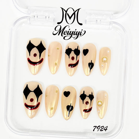 7924-MYY's designer original high-end design customized luxury hand-painted wearable nail art