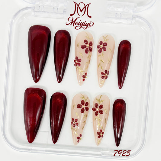 7925-MYY's designer original high-end design customized luxury hand-painted wearable nail art