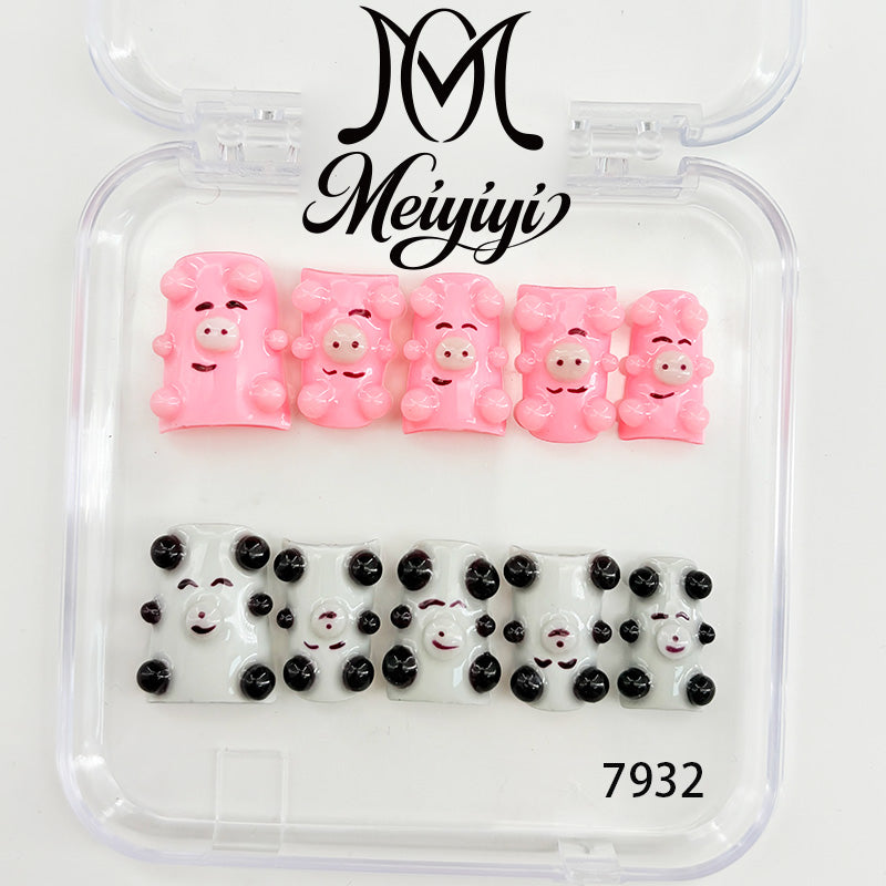 7932-MYY's designer original high-end design customized luxury hand-painted wearable nail art