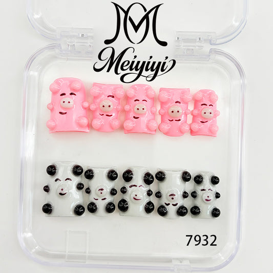 7932-MYY's designer original high-end design customized luxury hand-painted wearable nail art
