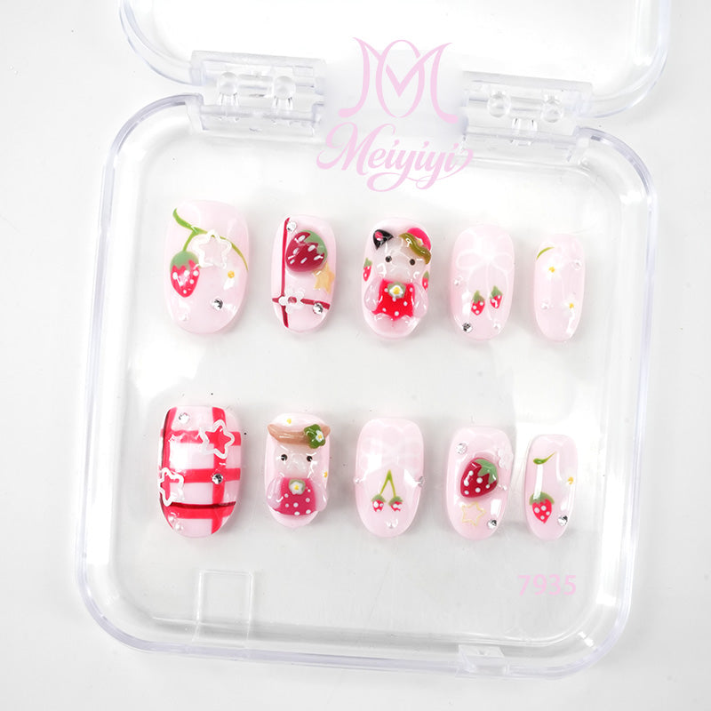 7935-MYY's designer original high-end design customized luxury hand-painted wearable nail art