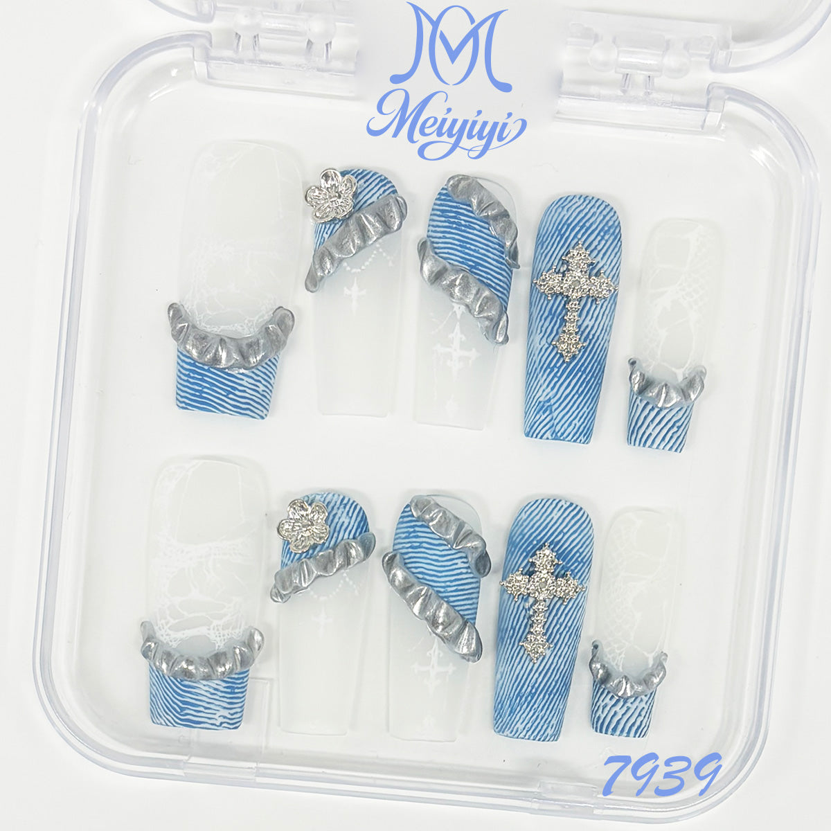 7939-MYY's designer original high-end design customized luxury hand-painted wearable nail art