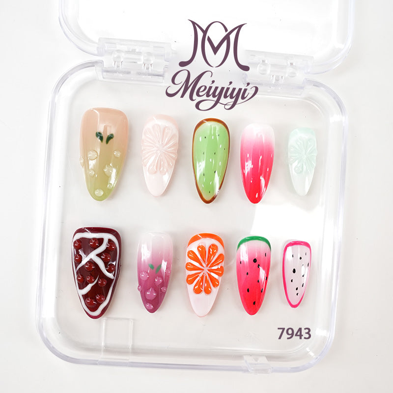 7943-MYY's designer original high-end design customized luxury hand-painted wearable nail art