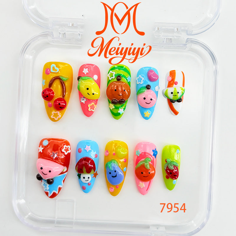 7954-MYY's designer original high-end design customized luxury hand-painted wearable nail art
