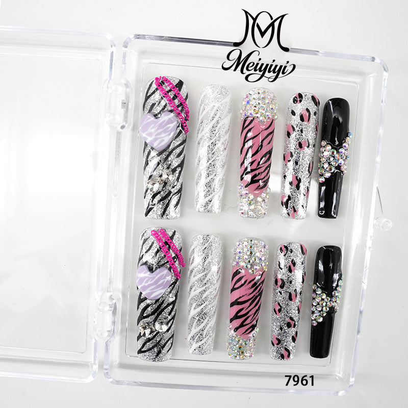 7961-MYY's designer original high-end design customized luxury hand-painted wearable nail art