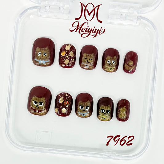 7962-MYY's designer original high-end design customized luxury hand-painted wearable nail art