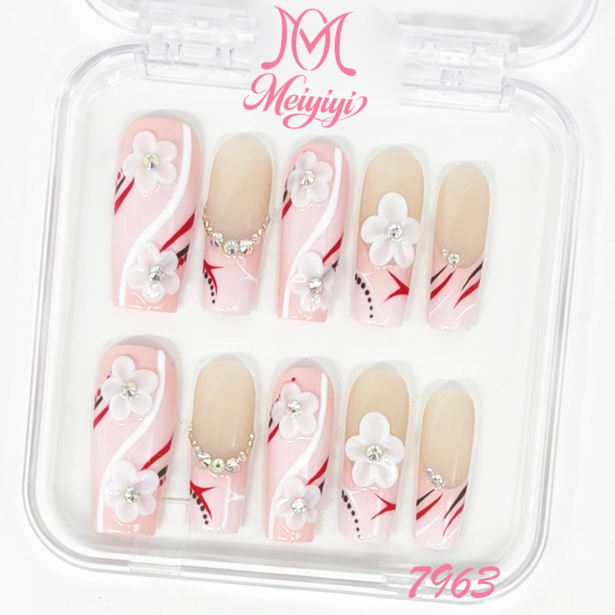 7963-MYY's designer original high-end design customized luxury hand-painted wearable nail art