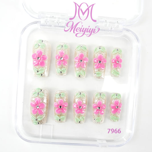 7966-MYY's designer original high-end design customized luxury hand-painted wearable nail art