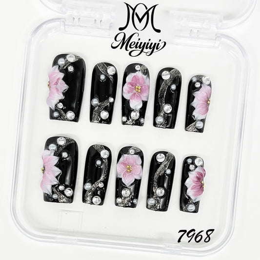 7968-MYY's designer original high-end design customized luxury hand-painted wearable nail art
