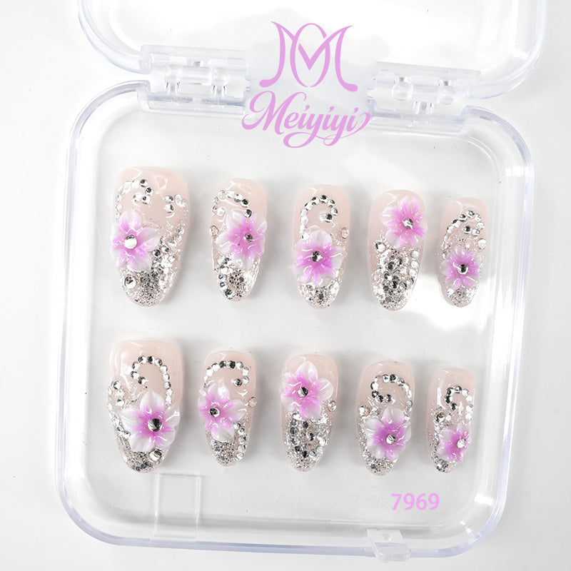 7969-MYY's designer original high-end design customized luxury hand-painted wearable nail art