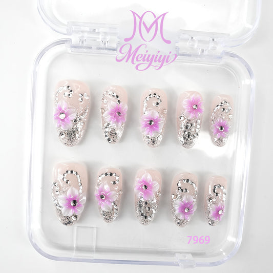 7969-MYY's designer original high-end design customized luxury hand-painted wearable nail art
