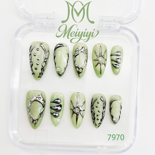 7970-MYY's designer original high-end design customized luxury hand-painted wearable nail art