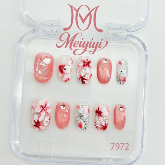 7972-MYY's designer original high-end design customized luxury hand-painted wearable nail art